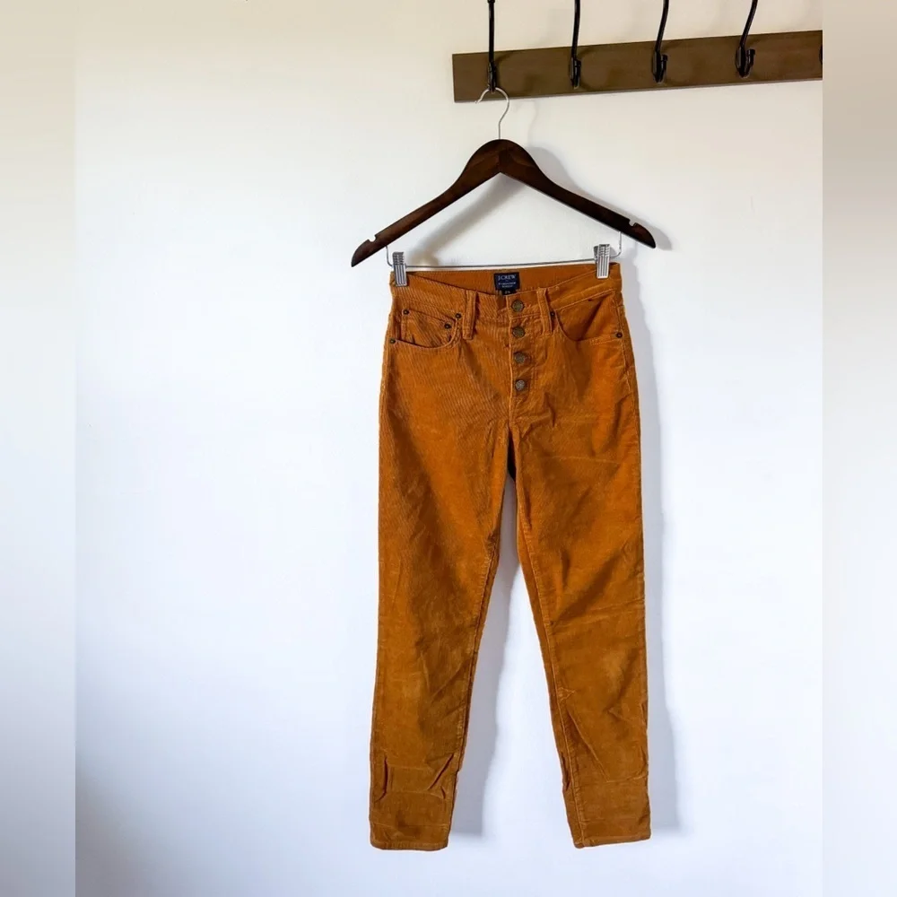 J Crew High Rise Button Fly Skinny Corduroy Pants